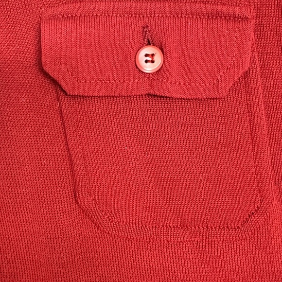 PRADA Red Knit Military-Style Cotton Shirt - Size 38 (IT) - Picture 4 of 9